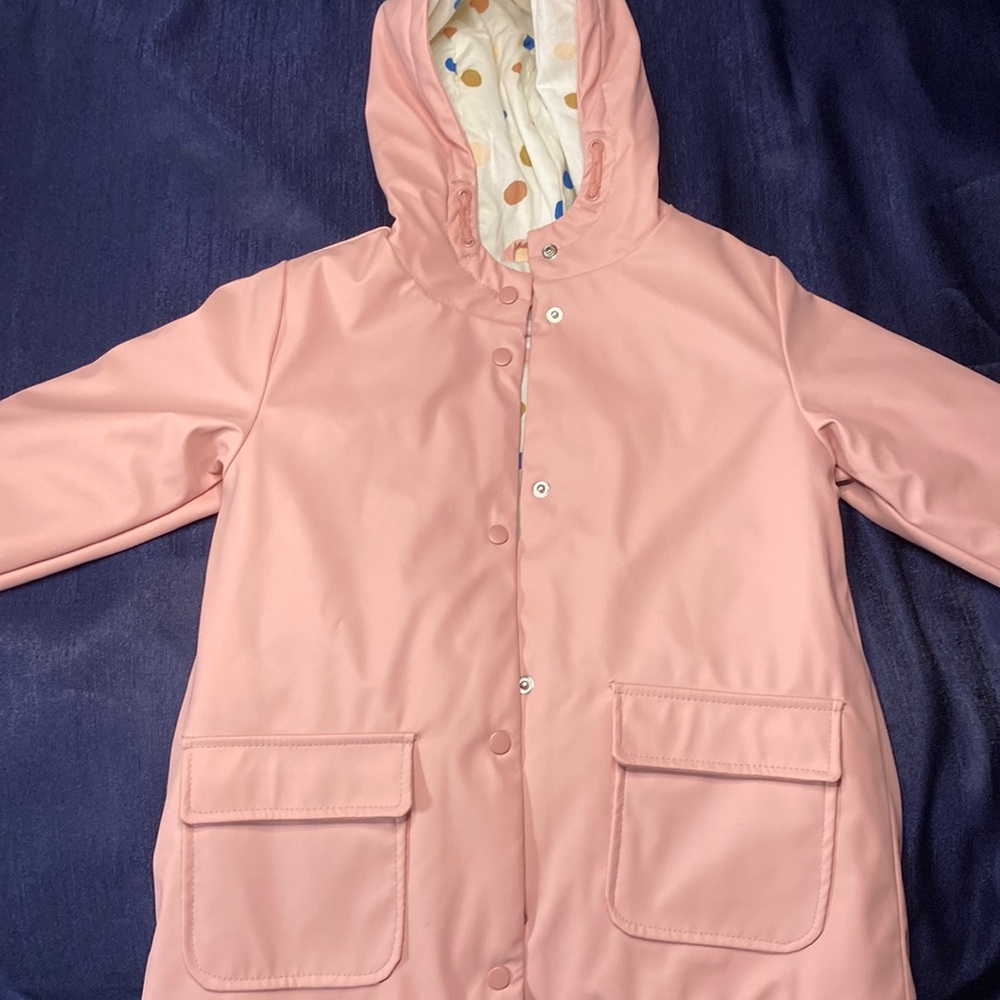 Cute girls pink raincoat